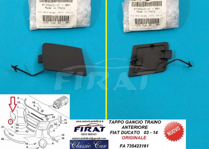 TAPPO GANCIO TRAINO FIAT DUCATO 03-14 ANT. (735423161)